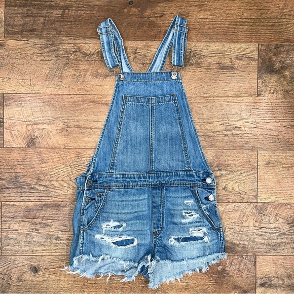 American Eagle Denim Shorts Overalls - Picture 1 of 14